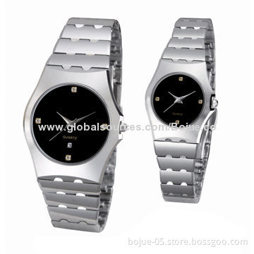 2014 New Design Couple Tungsten Steel Watches with 3ATM Waterproof